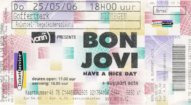 Foto van Bon Jovi kaartje